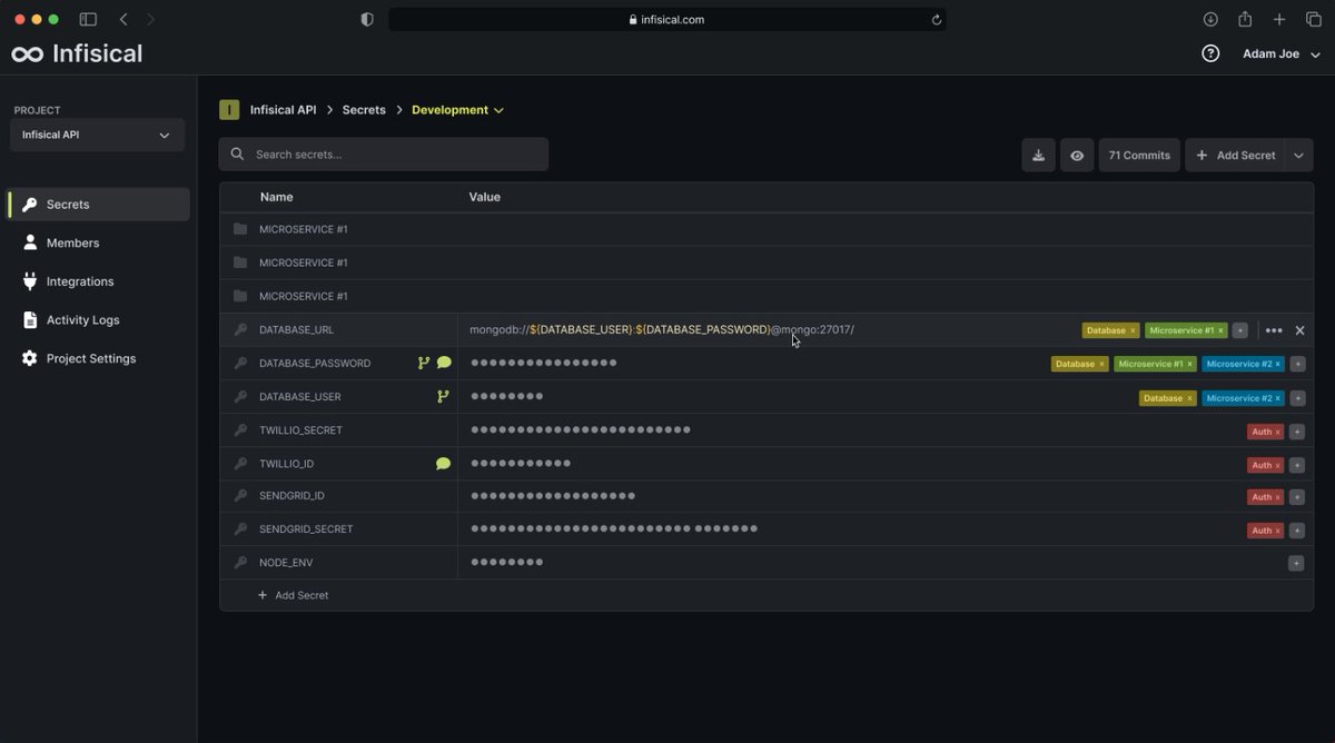 🏖️🐻 Les Logiciels Libres de l'été, jour 72 

Infisical : une plateforme Open Source de gestion des secrets, permettant de synchroniser et gérer des secrets (API keys, DB credentials, etc.) à travers des équipes et/ou des infrastructures. (suivre <a href="/infisical/">Infisical</a>)