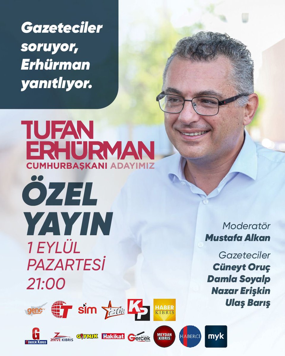Özel yayında gazetecilerimiz ile bir araya geliyor, sorularını yanıtlıyorum.

1 Eylül akşamı saat 21:00'deki canlı yayında buluşalım.