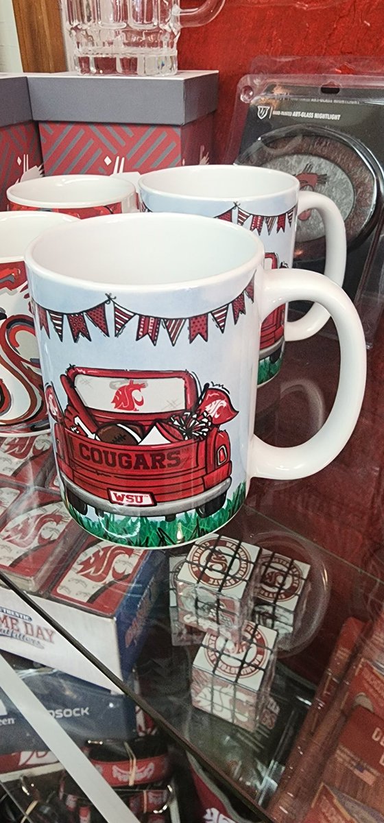 It's Cougar Football Saturday. We are open 9am-4pm.
 
Please come get a treat next door at Neill's Coffee &amp; Ice Cream and then come in and give us a GoCougs and show your WSU Alumni Card and receive 10% off your WSU Merchandise purchases. 
#GoCougs 
#WSUPULLMAN