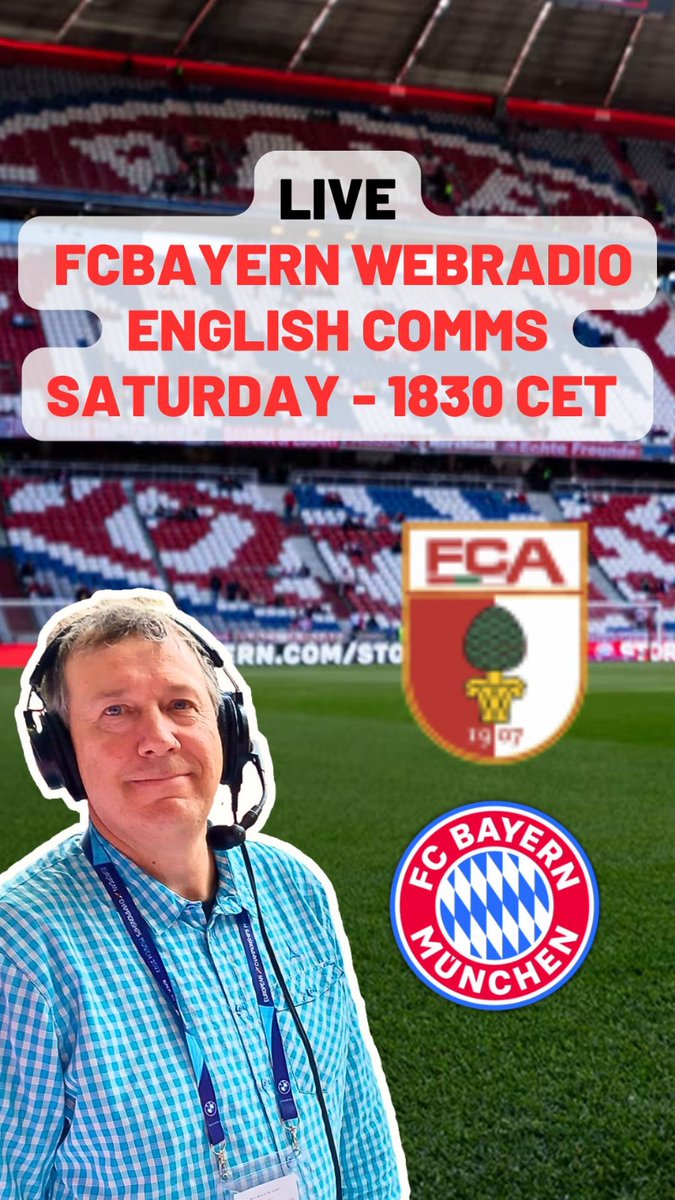 🎤 We go again as Bayern Munich travel to Augsburg for a Bavarian derby with ex-Bayern striker Sandro Wagner pitting his wits against his former club in first home game in charge of <a href="/FCA_World/">FC Augsburg</a> . Tune in from 1830 cet on <a href="/FCBayernEN/">FC Bayern</a> webradio. <a href="/FCA_World/">FC Augsburg</a> <a href="/FCBayernUS/">🇺🇸 FC Bayern US 🇨🇦</a> #fcafcb