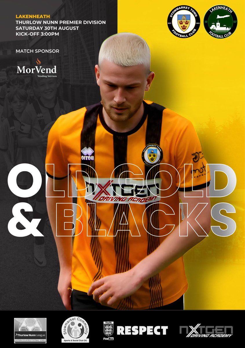 📰 Matchday Programme 📰
Our latest edition is now live ahead of today’s clash with Lakenheath in the Thurlow Nunn Premier Division.

👉 Read it here: tinyurl.com/ykbnd5b8

💛🖤 #OldGoldAndBlacks