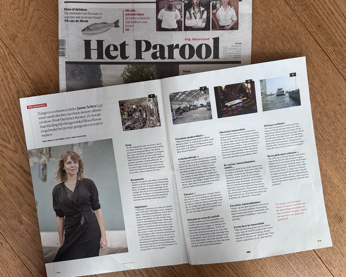 'Mijn Amsterdam' — <a href="/JANNE_SCHRA/">janne schra</a> in Het @Parool 💥 Name drops voor De Magere Brug, De Roode Bioscoop, De Richel, Mascini, Rosa Rosas, Bacalar en  van Helen's Free Food Market tot Auto Control. Plus een pleidooi voor het MDSZwembad. Zetten jullie Crystal Tears nog even op?