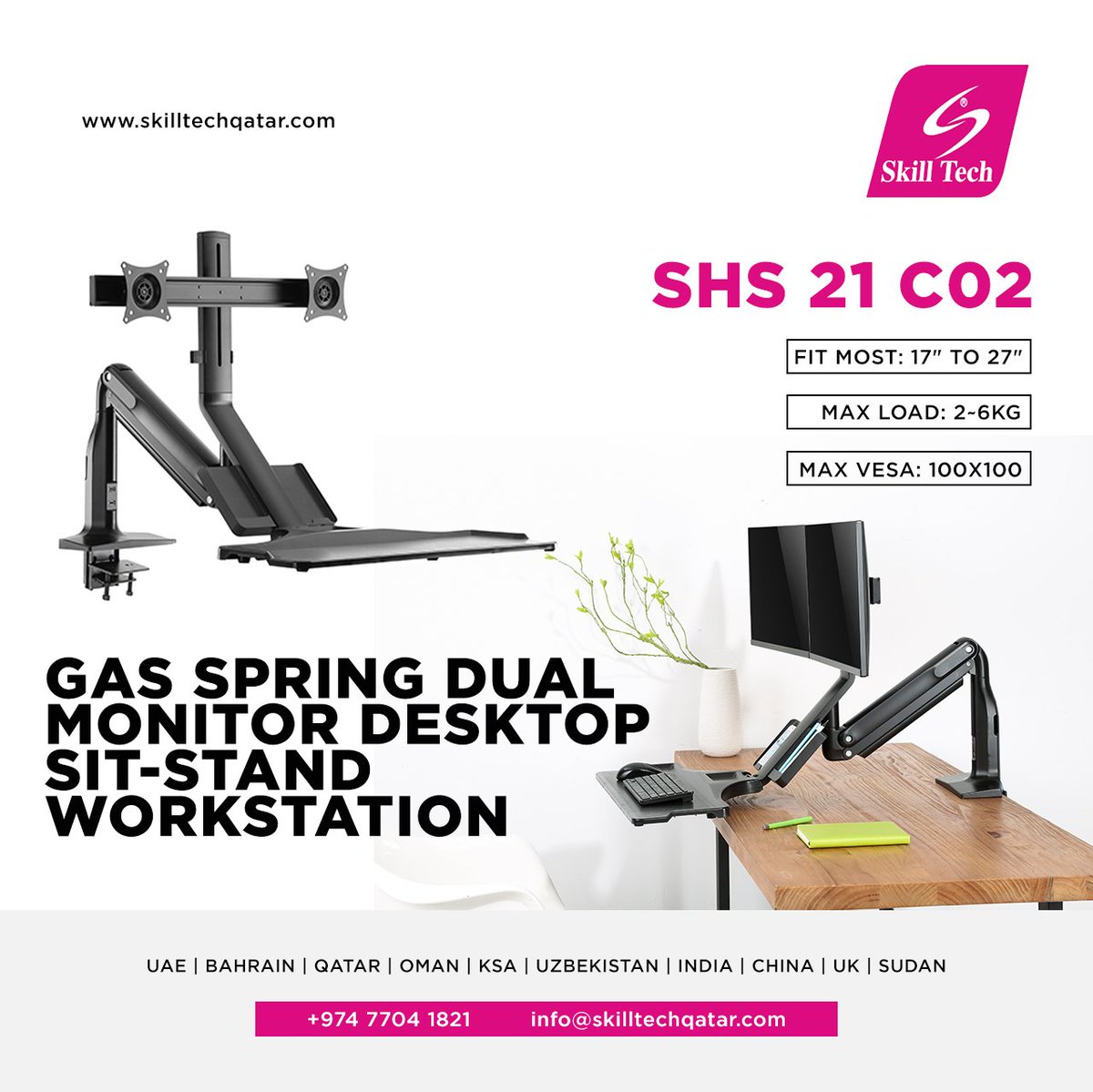 skilltechqatar's tweet image. ✨ Upgrade your workspace with the Dual Monitor Desktop Sit Stand Workstation!

SKILL TECH SHS 21 C02

Contact Us to know more

📞 +974 77041821
✉ info@skilltechqatar.com
🌐 skilltechqatar.com

#SkillTechQatar #SitStandWorkstation #DualMonitorSetup #ErgonomicWorkstation