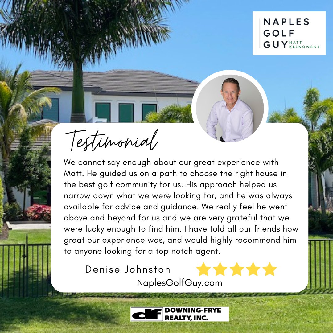 naples_matt's tweet image. Grateful for the opportunity to help my clients find their perfect golf community home! ⛳️

Naples Golf Guy | Matt Klinowski P.A.
Downing Frye Realty

Here&apos;s to living teh good life in paradise, Matt

#GolfRealEstate #NaplesHomes #GolfCommunity #NaplesGolfGuy