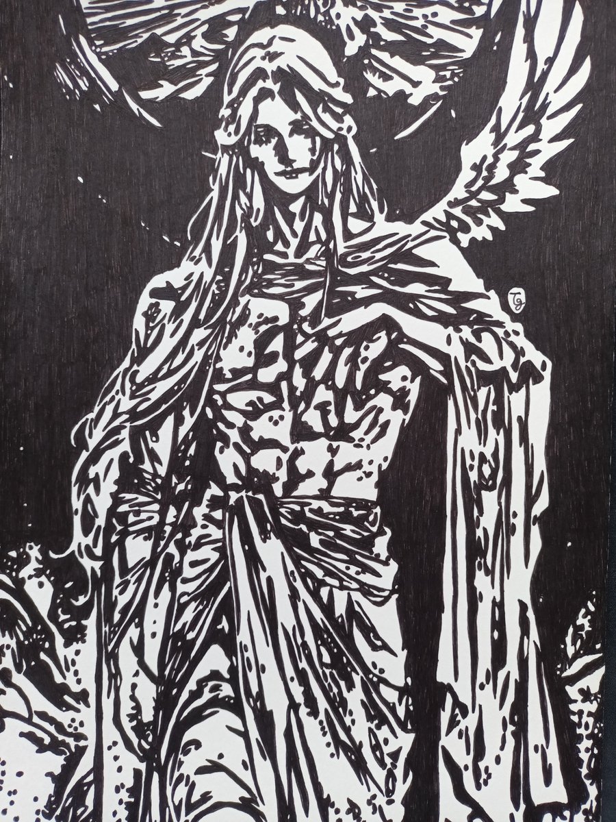 timgeissler0's tweet photo. "Rising to Divinity"

Drawing with Fineliner on A4 Drawing Paper.

#artwork #fantasyart #fantasycharacter #illustration #inkart #inkdrawing #monochrome #portrait #realisticdrawing #sketch #traditionaldrawing #arttraditional #love #mangaart #angel #god #divinity #anatomy #rising https://t.co/uQqrA3tihc