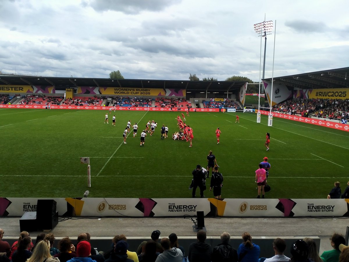 Great atmosphere at #RWC2025 here in Salford. Great that so many school pupils were given the opportunity to see these matches. For many their 1st experience of elite women's sport. <a href="/SalfordCouncil/">Salford City Council</a>