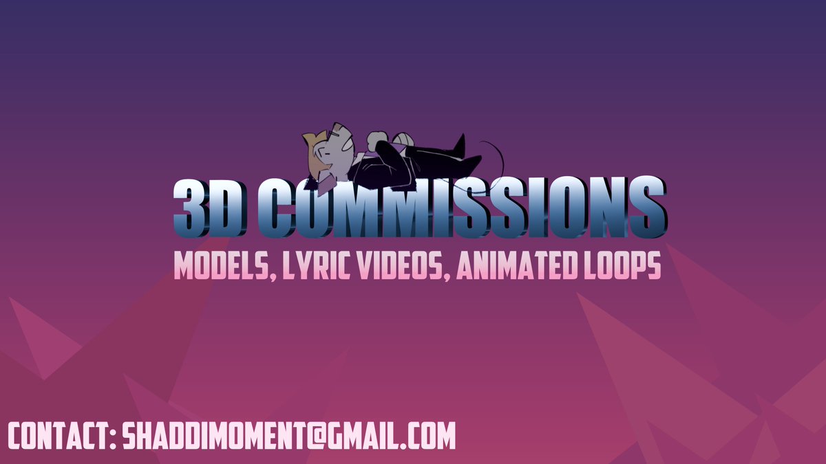 🎉 3D Commissions are OPEN! 🎉
I make lyric videos, animation loops, and stylized 3D models . Open for work with indie musicians &amp; creators.
⬇️Prices &amp; examples in this thread ⬇️