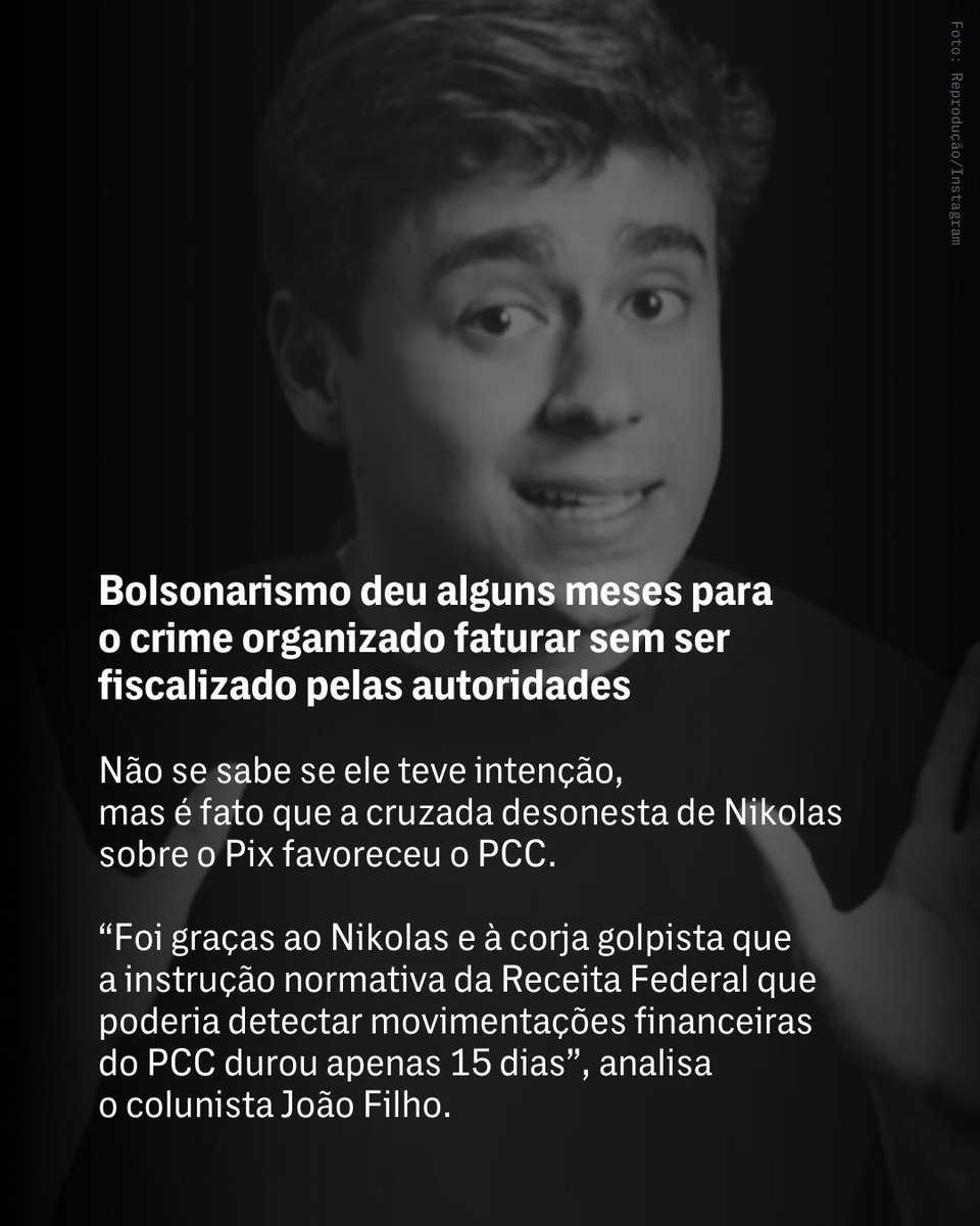 Lembra do vídeo do pix? 🧨 Pois é, agora se sabe que o bolsonarismo, através do seu menino de recados Nikolas, deu alguns meses para o crime organizado faturar sem ser fiscalizado pelas autoridades.

Leia na íntegra: intercept.com.br/2025/08/30/nik…
