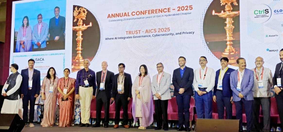 Shikhagoel_IPS's tweet image. Today, I addressed the ISACA Hyderabad Annual Conference 2025 on the theme ‘TRUST: Where AI Integrates Governance, Cybersecurity, and Privacy.’

In my keynote, I highlighted how AI is reshaping the landscape of governance, cybersecurity, and privacy - both as a tool in the hands…