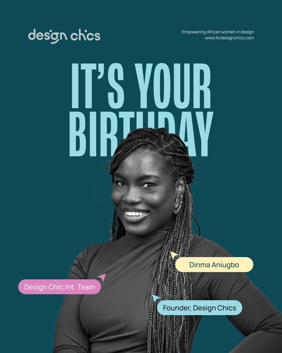 Designchics's tweet image. Hey everyone, it’s Dinma’s @dinmaaniugbo birthday today! 🥳

Dinma, you inspire us with your creativity, your generosity, and how you show up for others. Wishing you the most beautiful birthday filled with joy, and all the things that light you up!

Happy birthday, Queen!🩵
