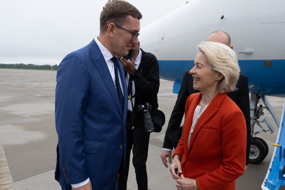 Welcome to the Ämari Air Base, <a href="/vonderleyen/">Ursula von der Leyen</a>! 🇪🇪🤝🇪🇺
 
We appreciate <a href="/EU_Commission/">European Commission</a>’s efforts to strengthen Europe’s defence readiness and industrial base.
 
But we must speed up our efforts already before the next MFF. Estonia will do its part.

Together we stand with Ukraine.