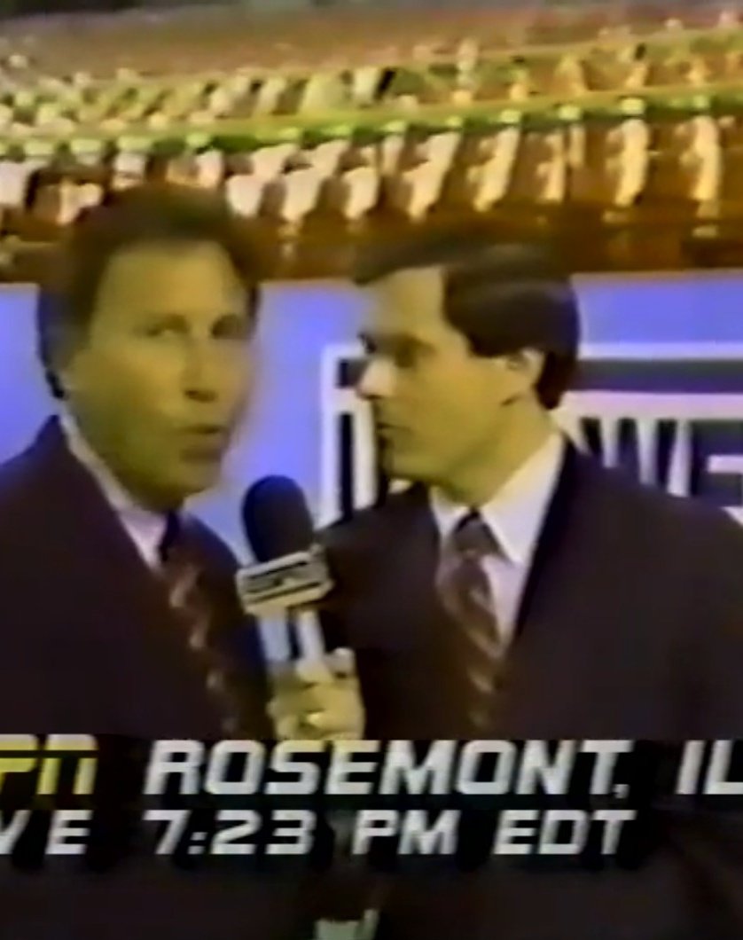 BBelefski's tweet image. Did you know that Lee Corso also called the first ever televised Arena Football game with @BobRathbunTV between the Denver Dynamite and Chicago Bruisers on ESPN in 1987?