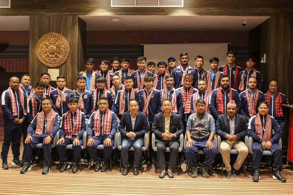 ANFA bade farewell to Nepal 🇳🇵 U23 squad heading to Tajikistan 🇹🇯 for the AFC U23 Asian Cup Qualifiers. ✈️

Nepal are in Group K with hosts Tajikistan, Syria &amp; Philippines.

#ANFA #U23 #AFCU23AsianCupQualifiers #GoalNepal