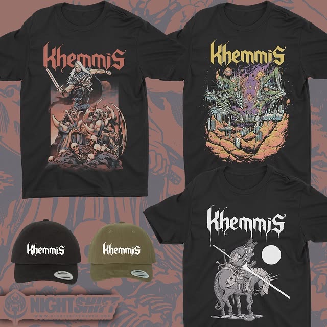 You probably need some new duds…er, swag. Drip? Is that what the kids call it now? Whatever. <a href="/nightshiftmerch/">Night Shift Merch</a> is having a killer sale this weekend. 15% off with code 6YEARS through Monday. Treat yourself!
nightshiftmerch.com/pages/khemmis