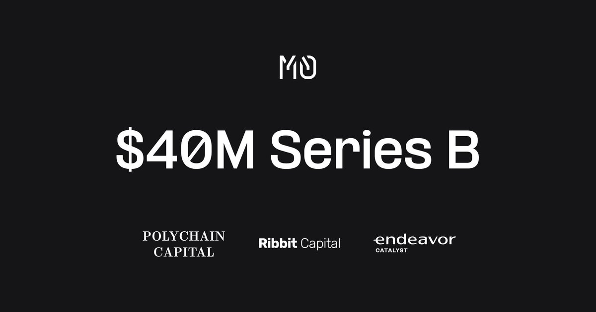 M^0 $40M Series B funding announcement with investor logos