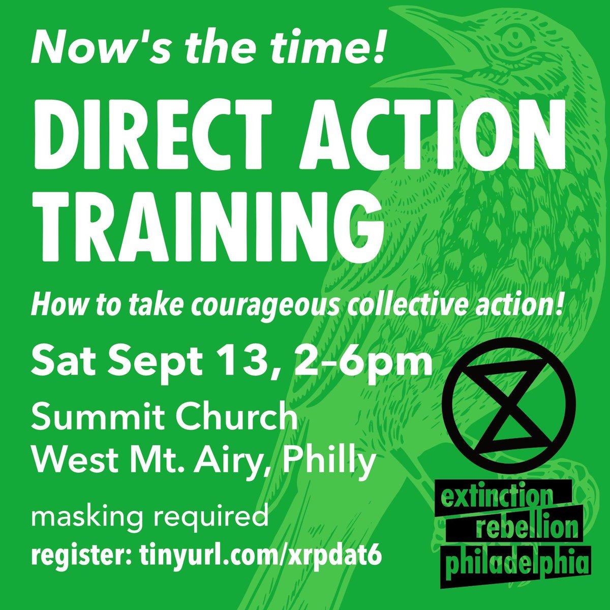 Prepare yourself for action! We’re offering a second training session in September after reaching max capacity in August. This time we’re taking our action tips, info, camaraderie, and snacks to the Northwest. All are welcome, but space is limited. RSVP: tinyurl.com/xrpdat6