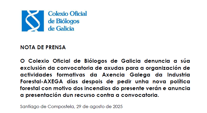 COBGalicia's tweet photo. Denunciamos que os biólogos non somos tidos en conta na política forestal ao ser excluidos da convocatoria de Axudas para a organización de actividades formativas da #AXEGA. #biólogos #formación #políticaforestal #denuncia
https://t.co/eaPZWWwTqB https://t.co/C5QEICMU4H