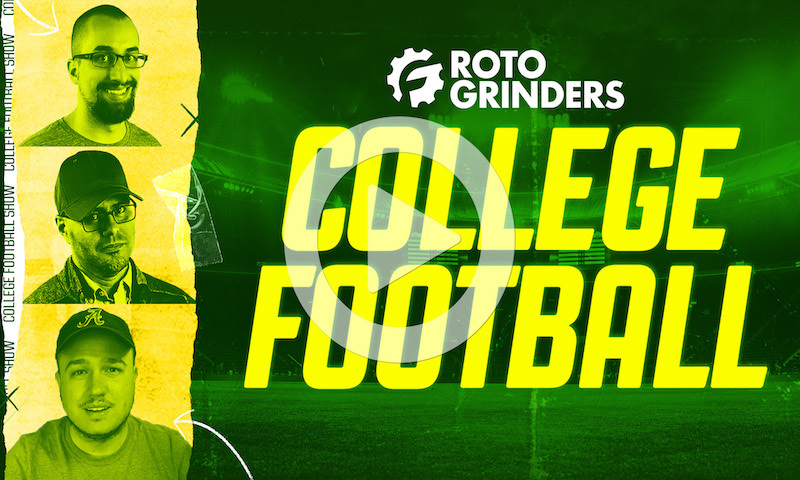 RotoGrinders (@rotogrinders) on Twitter photo 📺 It's the CFB DFS Premium Show!
<a href="/headchopper/">Chop</a>, <a href="/MrTuttle05/">Dan Gaspar</a> and <a href="/JordanVanekDFS/">Jordan Vanek</a> break down Saturday's Week 1 College Football DFS slate.
🔗 Watch Here: rotogrinders.com/videos/cfb-dfs… 📺 It's the CFB DFS Premium Show!
<a href="/headchopper/">Chop</a>, <a href="/MrTuttle05/">Dan Gaspar</a> and <a href="/JordanVanekDFS/">Jordan Vanek</a> break down Saturday's Week 1 College Football DFS slate.
🔗 Watch Here: rotogrinders.com/videos/cfb-dfs…