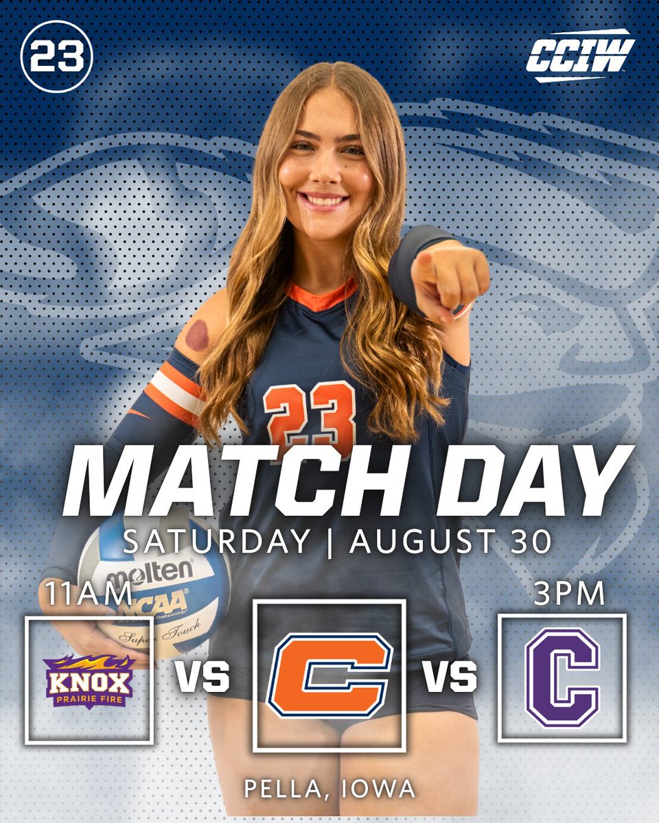 After splitting a pair of matches yesterday, <a href="/Pio_volleyball/">Carroll University Volleyball</a> is back in action today with two matches at Grinnell College.

🆚Knox College (11 a.m.) and Cornell College (3 p.m.)
📍Grinnell, Iowa
📊pioneers.grinnell.edu/sidearmstats/w…

<a href="/carrollu/">Carroll University</a>
