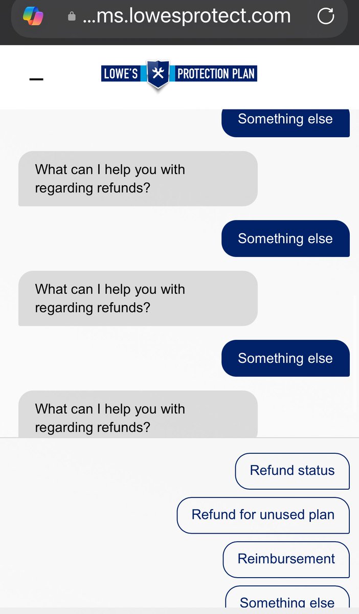 vegiemite's tweet photo. @Lowes support bot killing it… https://t.co/LxMmni5uBy