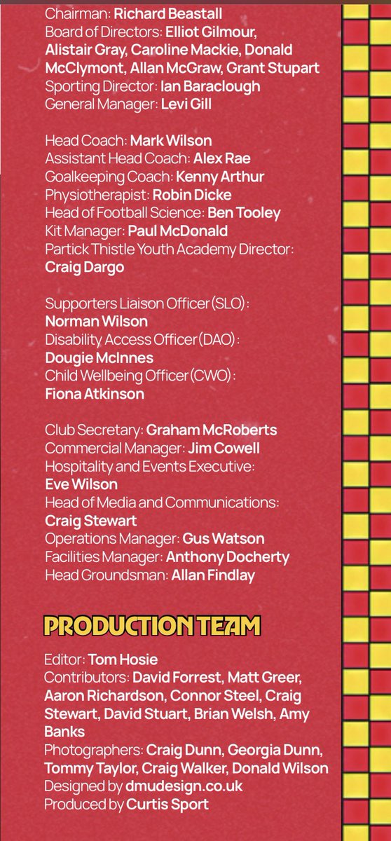 A privilege to be back contributing to the matchday programme at Partick Thistle.

You can read my version of a championship review alongside a roundup on all things PTW in this weeks edition <3