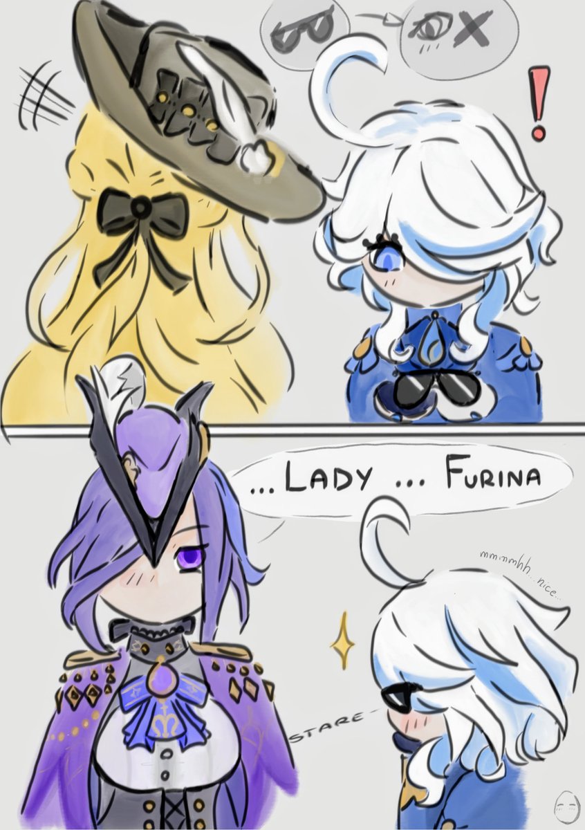 "as long as you wear sunglasses no one can tell where you are looking at~" -Navia