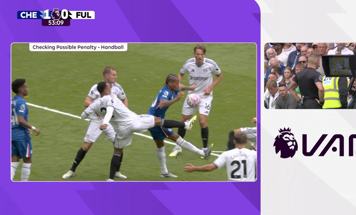 "2-0 to the referee!" 🎶 It's literally music to our ears. 🤗

Disallow a perfectly good #FFC goal ✅
Play extra extra time to let Chelsea score ✅
Ignore João Pedro handball ✅
Give penalty to Chelsea for handball ✅

PGMOL 🤝 #CFC

All #CHEFUL decisions confirmed. ✅
