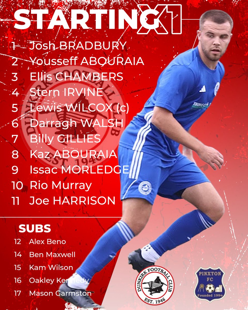 Here's how we line up to face <a href="/pinxtonfc1/">Pinxton FC</a> 
20 mins till KO.