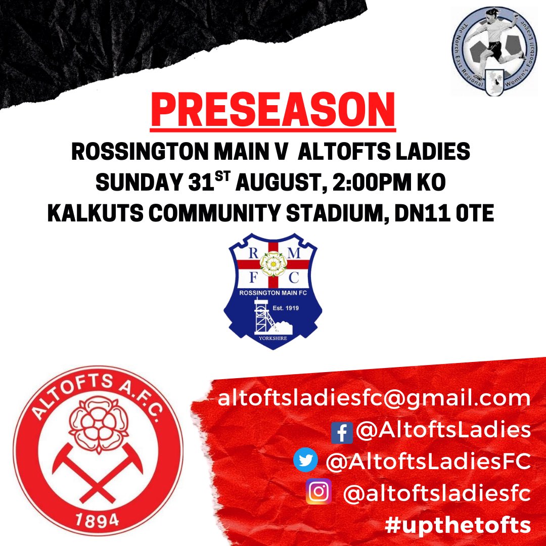 Tomorrow’s friendly sees us head over to <a href="/RossoladiesFC/">Rossington Main Ladies</a> for our penultimate preseason fixture. 

#upthetofts