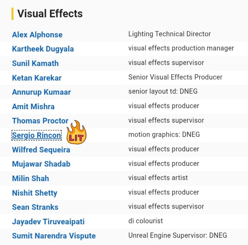 Roshan_Rsy's tweet photo. Sergio Rincon one of the artist from DNEG is handling Motion graphics in #Toxic 🔥

Notable works are Antman 3, Doctor Strange 3, Black panther 2 &amp; Oppenheimer 

VFX by DNEG &amp; ReDefine 

#YashBOSS #ToxicTheMovie #Yash https://t.co/dZWgCKOrBg