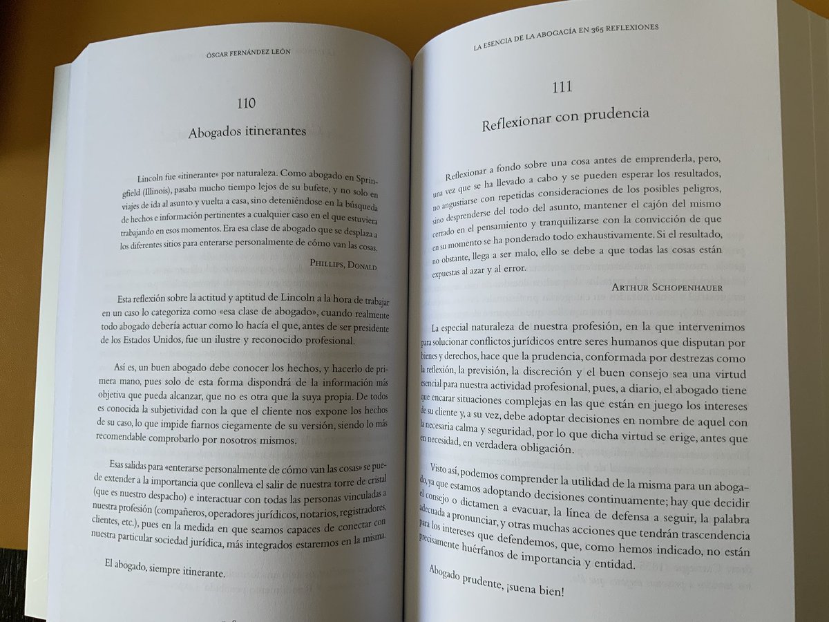 Óscar Fernández León (@oscarleon_abog) on Twitter photo Los abogados itinerantes, siempre al acecho, y la importancia de la prudencia, dos temas tratados en LA ESENCIA DE LA ABOGACÍA EN 365 REFLEXIONES. Más información sobre la obra en oscarleon.es/mis-libros/ Los abogados itinerantes, siempre al acecho, y la importancia de la prudencia, dos temas tratados en LA ESENCIA DE LA ABOGACÍA EN 365 REFLEXIONES. Más información sobre la obra en oscarleon.es/mis-libros/