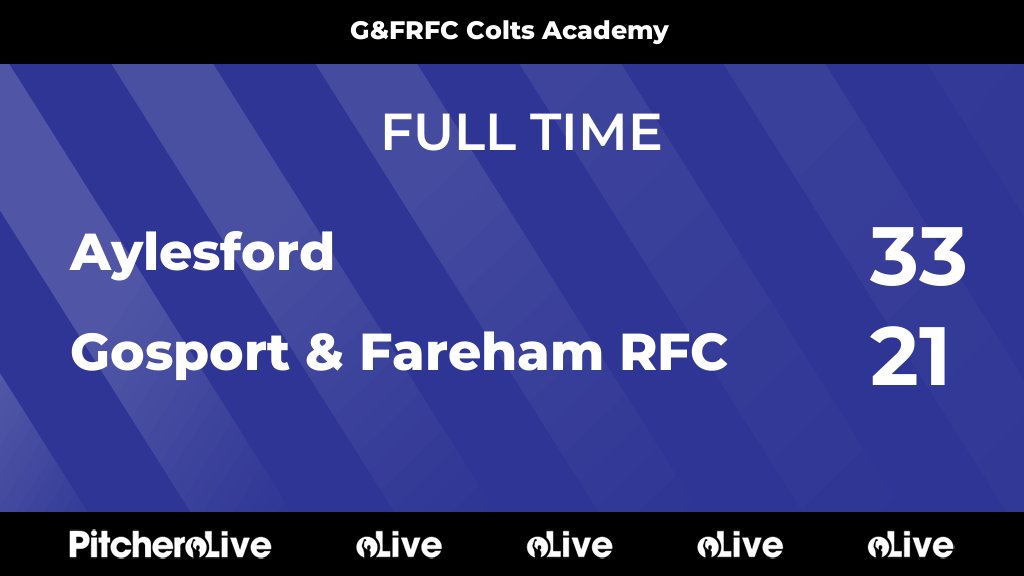 FULL TIME: Aylesford 33 - 21 Gosport &amp; Fareham RFC
#AYLGOS #Pitchero
gosportrugby.club/teams/32812/ma…