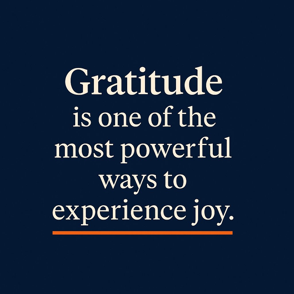 Gratitude is one of the most powerful ways to experience joy! Research from Harvard shows it's linked to greater happiness, positive emotions, and better relationships. 

Studies also reveal gratitude journaling can boost long-term happiness by over 10%