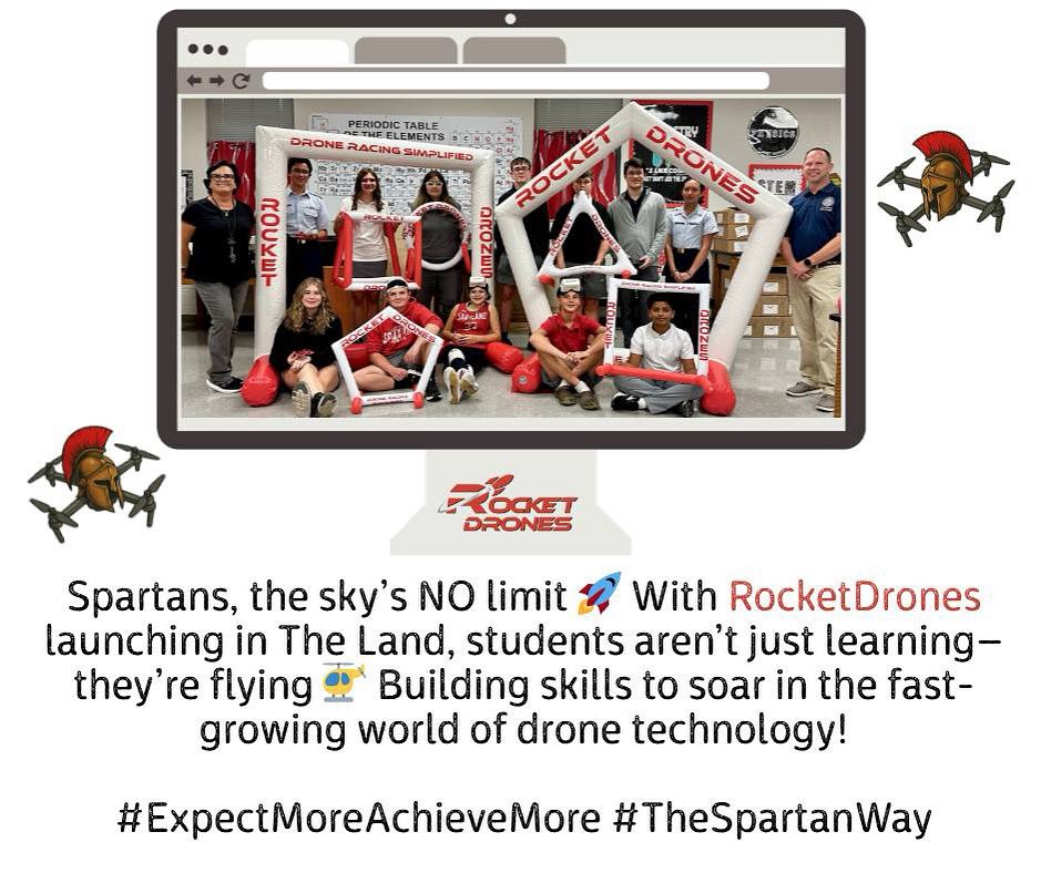 ✈️ Spartans Unite to Launch Drone Racing—RocketDrones is giving Saraland Middle and High School students the chance to take the controls, race in real time, and build skills that will carry them into tomorrow’s careers. 🌟 #ExpectMoreAchieveMore #AndThenSome
