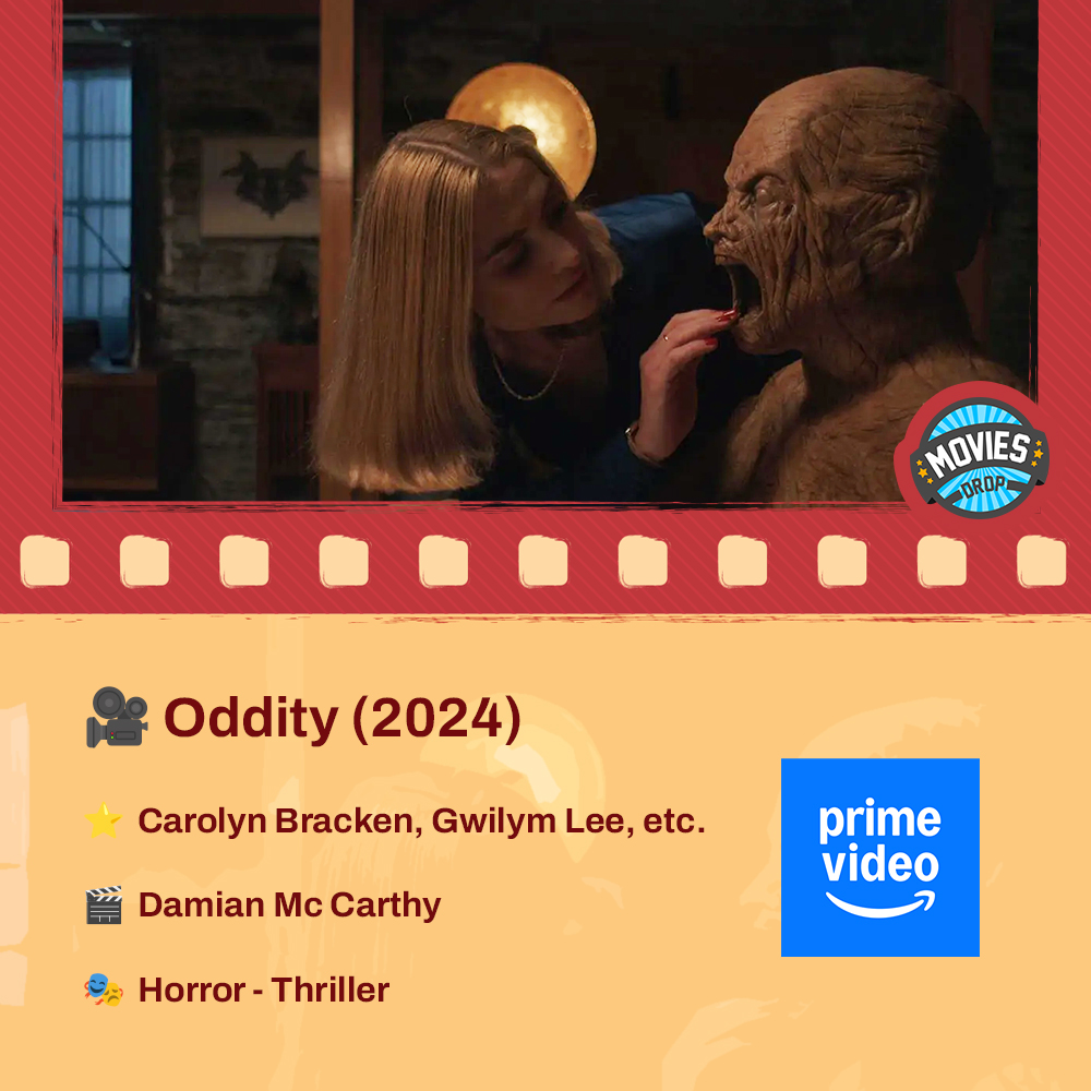 #Oddity is a decent horror "whodunnit" movie, I was intrigued by the movie's poster, and I wanted to watch it. A blind psychic lady investigates her twin sister’s mysterious murder. Loved the atmosphere, wooden golem, etc., but quite predictable and simple.