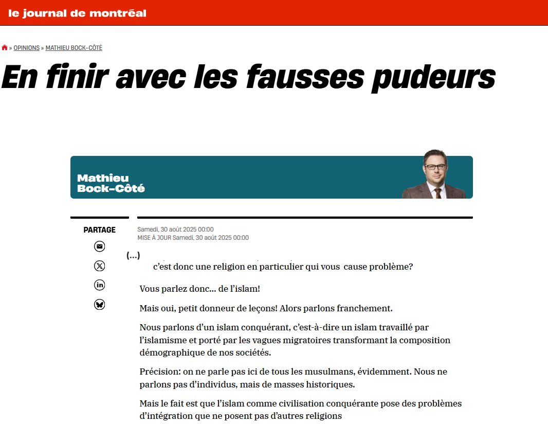 L'islamophobie sans gêne.
À visière levée.