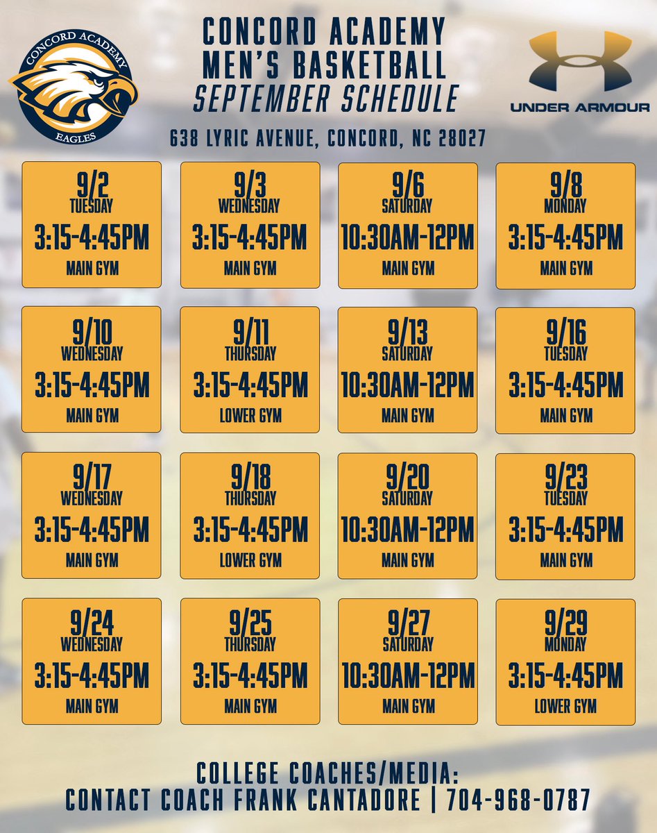 🗣️College Coaches ‼️ September workout schedule 🦅🏀