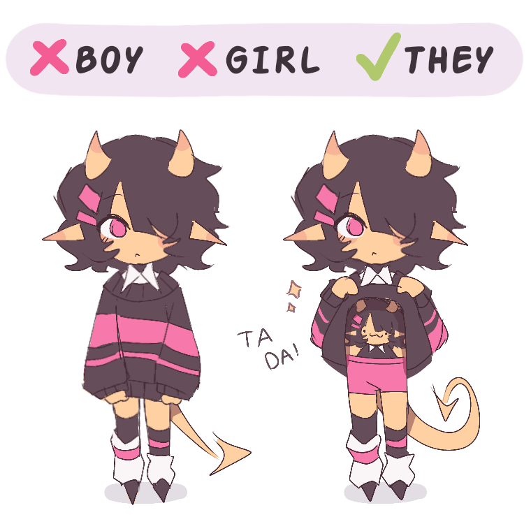 friendly reminder im not a boy. not a girl. im they!

there's two of me
i am multiple