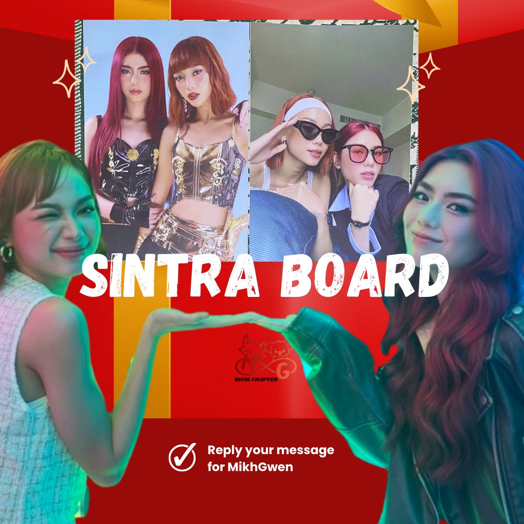 ⋆˙⟡ MIKHGWEN BICOL'S GIVEAWAY ⋆˙⟡

SINTRA BOARD: 2 winners
- mbf
- like &amp; rt
- reply your message for mikhgwen 

Ends on September 5, will give the price to the winners @ Ibalong Festival this September 6, 2025. Goodluck, agwenlites!