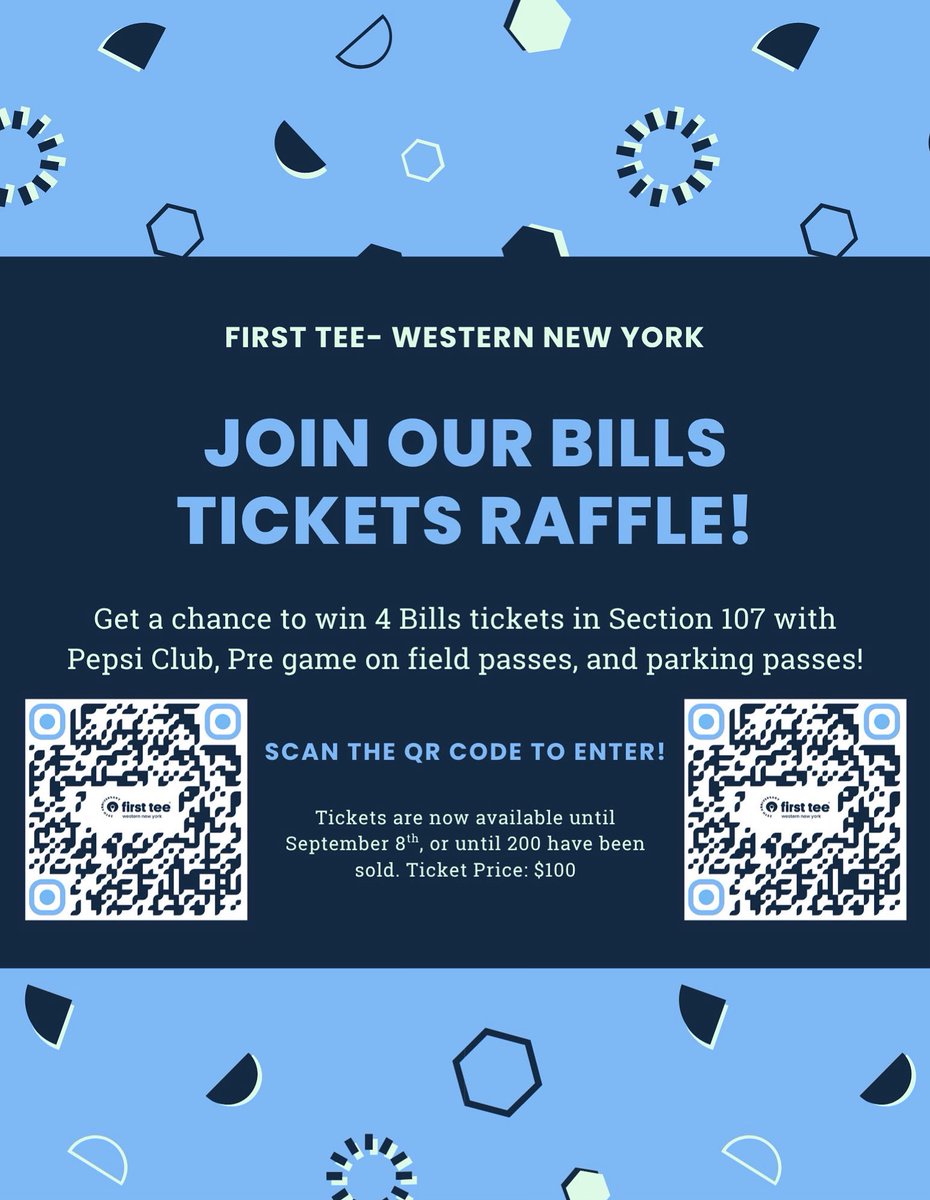 Our Bills Tickets raffle is closing on September 8th! Click the link or scan the QR code to enter! app.galabid.com/ftwny/items/8b…