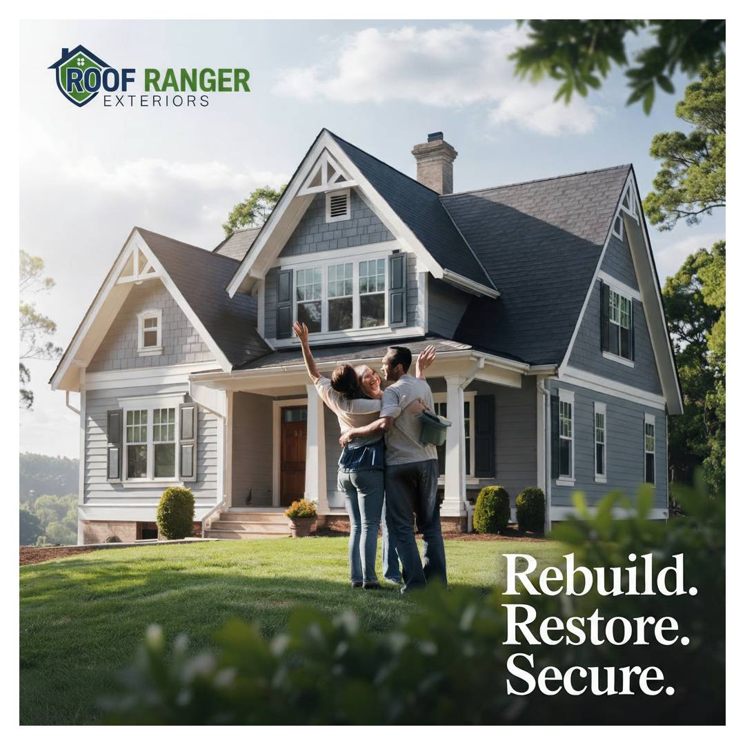 Rebuild. Restore. Secure. Contact us for an estimate. 254-268-8331 info@roofrangerexteriors.com