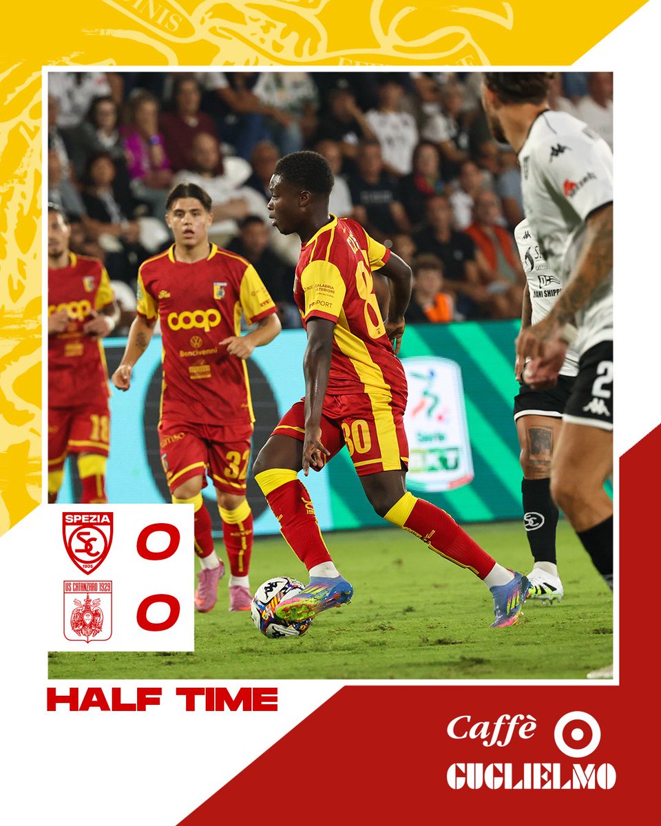 USCatanzaro1929's tweet photo. HALF TIME:  #SPECTZ 0-0

Reti bianche dopo la prima metà di gara.

#AvantiAquile 🟡🔴 https://t.co/9DGbhBz1xx