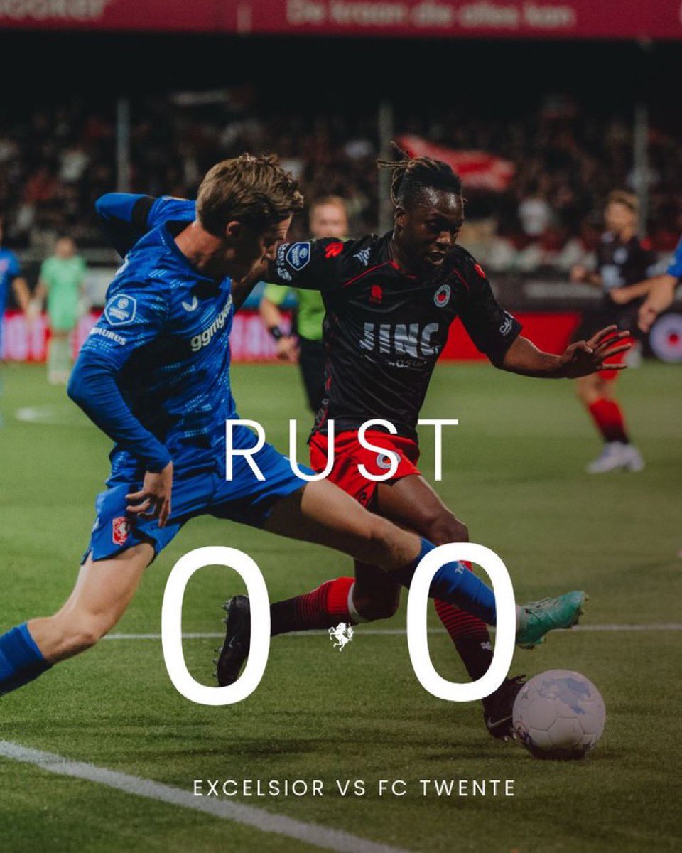 Halbzeit in Rotterdam-Kralingen: obwohl Twente in Überzahl spielt, steht es bei Excelsior Rotterdam gegen Twente Enschede 0:0

#exctwe