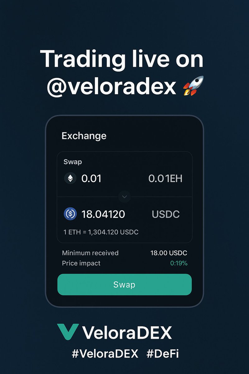 VOID EXPLORER (@explorerc1) on Twitter photo Exploring <a href="/VeloraDEX/">Velora (formerly ParaSwap)</a> vtoday โ smooth UI & super clean trading experience.
Loving how simple DeFi can actually feel. Exploring <a href="/VeloraDEX/">Velora (formerly ParaSwap)</a> vtoday โ smooth UI & super clean trading experience.
Loving how simple DeFi can actually feel.