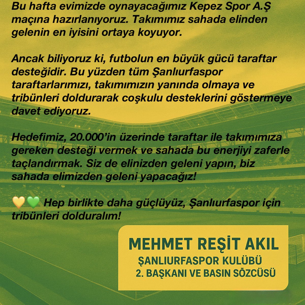 BASIN AÇIKLAMASI <a href="/Sanliurfaspor/">Kızılkaya Tarım Şanlıurfaspor</a>