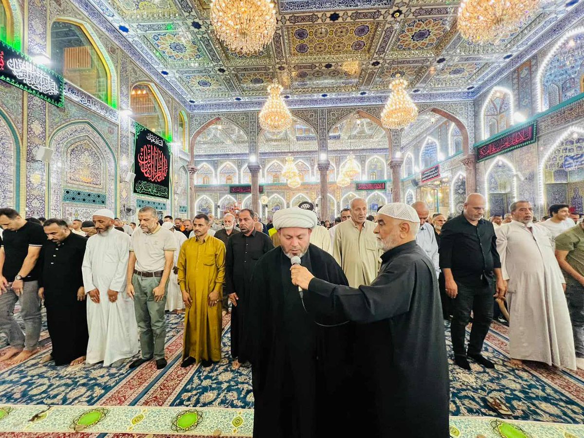اجتمع الناس خلف الشهيد في الصحن ليعلنوا رفضهم للظلم والباطل #صلاة_العشائين_الصحن_الحسيني