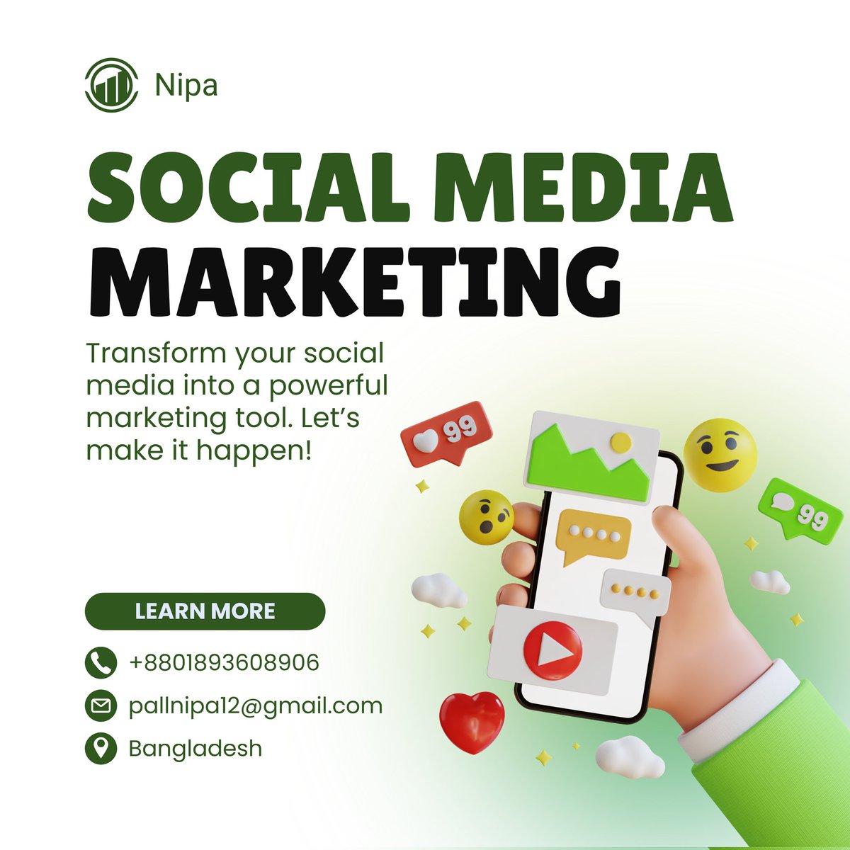 NipaPaulnipu's tweet image. 🚀 Boost your brand with Social Media Marketing!

We help you grow followers, increase engagement &amp;amp; drive sales through powerful strategies. 📈✨

#SocialMediaMarketing #DigitalMarketing #MarketingStrategy #GrowWithUs #OnllMediaMarketing