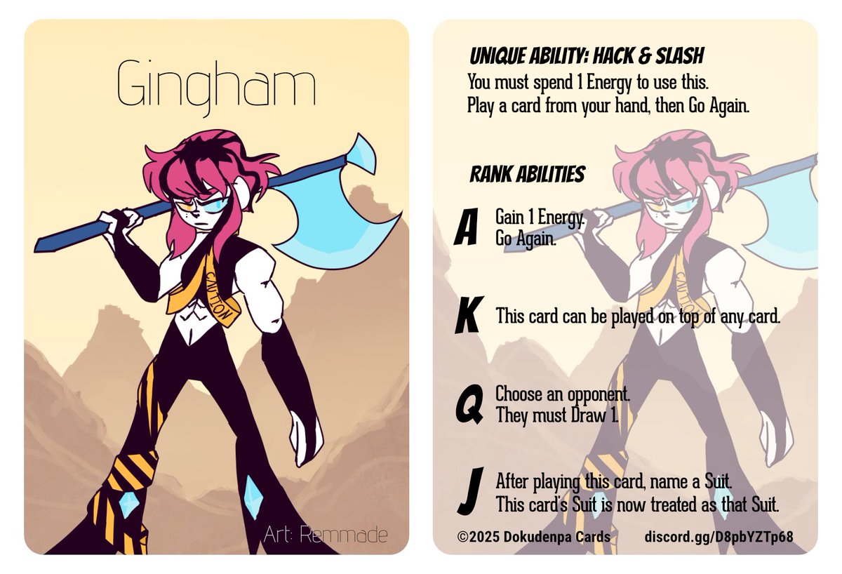 New game thing I made: Splat Fighters.
It's basically a sweatier, fight game-themed version of Uno. Requires a deck of Poker cards.
drunkcrunkfranken.itch.io/splat-fighters