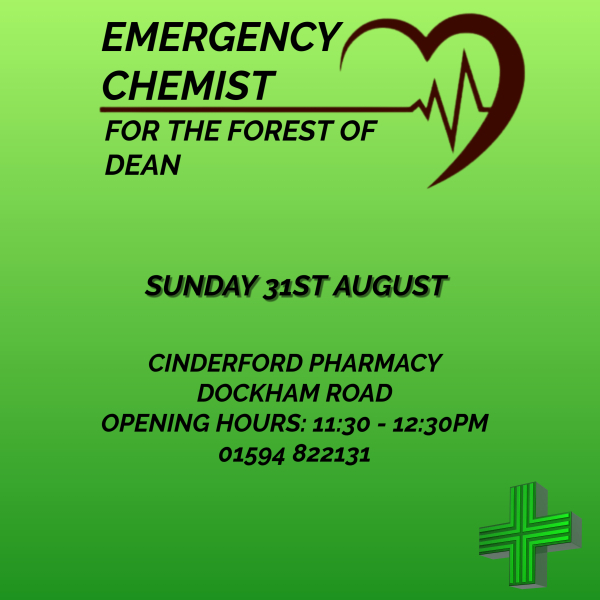 💊🌲 Need a chemist in a hurry? 🌲💊

We’ve got you covered! Below are details of the emergency chemist covering the Forest of Dean. 🏥

It’s one to screenshot, save, &amp; definitely share 🙌

👉 Spread the word and keep our Forest community in the know!

#forestofdean #emergency