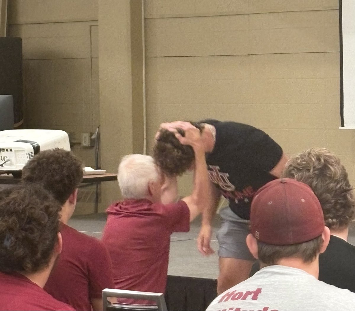 When you have access to a living legend, take advantage of it! A big thank you to Coach Tressel for sharing his years of knowledge with our current players! #PMA #ATS